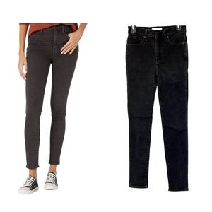 Madewell 10” High Rise Skinny Jeans Light Black Size 26